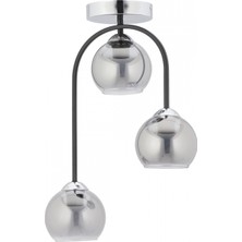 Avonni AV-7013-450-3K Krom/siyah Kaplama Modern Avize E27 Metal Cam 35 cm