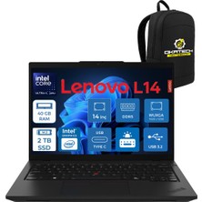 Lenovo Thinkpad L14 G5 Ultra 5-125U 40 GB  2 Tb SSD 14" Win 11 Pro Dizüstü Bilgisayar + Okatech Çanta