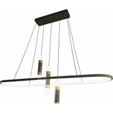 Avonni AV-7031-ML40047-58W Siyah Boya Modern Avize LED Metal Pleksi 110X25 cm