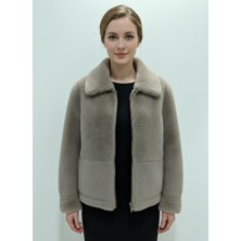 Paolo Framinco PF-118 Gerçek Kuzu Derisi Perforeli Bayan Kürk Ceket