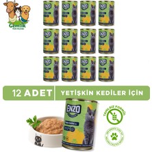 12 Adet Enzo Tavuk Etli Yaş Kedi Maması 400 Gr.