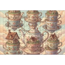 El Emeği Uçan Çaydanlıklar Puzzle Yapboz 99 Parça