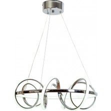 Avonni AV-7014-6123-6K Krom Kaplama Modern Avize LED Alüminyum Silikon H: 80 cm, Ø: 52 cm