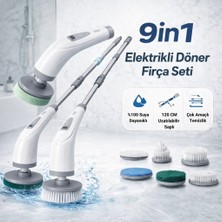 Polham 9in1 Şarjlı Döner Temizlik Fırçası – 120 cm Uzatılabilir Saplı,suya Dayanıklı Çok Amaçlı Temizlik Seti