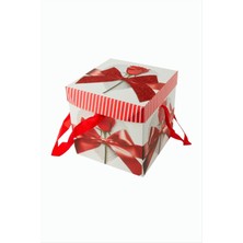 Marsilyan Fiyong Gül Simli Kare Hediyelik Kutu 15 cm