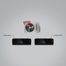 Arçelik Multi sistem klima  / 1 Adet 9 Btu Siyah+1 Adet 12 Btu Siyah Iç Ünite / 1 Adet 18 Btu Dış Ünite