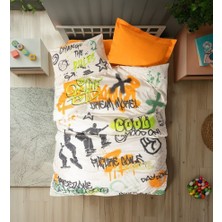 Budi Home Cotton Box Junior Nevresim Takımı Tek Kişilik Graffiti Oranj
