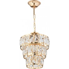 Avonni AV-7013-518-TS Sarı Kaplama Modern Avize E27 Metal Kristal 21 cm