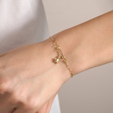Gold Marley 14 Ayar Elegant Yıldız Uçlu Altın Bileklik