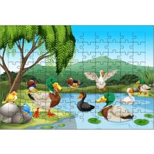 El Emeği Gölde Ördekler Puzzle Yapboz 99 Parça