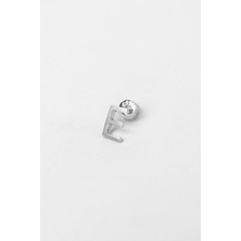 So CHIC My Story E Harfi 18 Ayar Beyaz Altın Kaplama Gümüş Tek Küpe