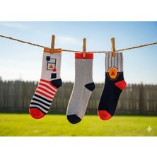 4-6 Yaş Çok Renkli 3'lü Erkek Çocuk Çorabı