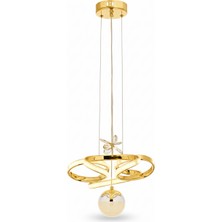 Avonni AV-5281-1S Sarı Kaplama Modern Avize LED Metal Cam 35 cm