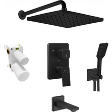 e.c.a Tiera Ankastre Duş Seti 3-Yollu Mat Siyah 102199770C1