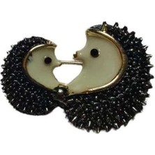 BB Bi Butik Shop Porky Kirpi Siyah Broş Yaka Iğnesi
