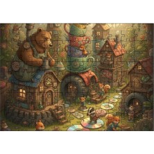 El Emeği Hayvan Şehri Puzzle Yapboz 99 Parça