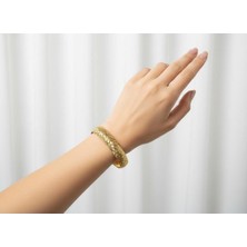 Kuyumcu Nurettin 10 gr (Gram) Diktdörtgen Desenli Şarnel Bilezik 22 Ayar Altın Yatırımlık Işçiliksiz