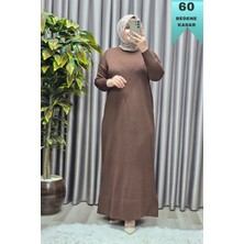 Elmas Tesettür Kadın Giyim Büyük Beden 2 Soğuk Triko Yelekli Fitilli Elbiseli Ikili Takım