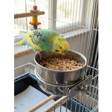 Vidalı Sistem Paslanmaz Çelik Kuş Mama ve Su Kabı ( 13 cm )