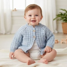 Uretti - Kadir 7704 3629 El Örgüsü Mavi Renk Erkek Bebek Hırkası - 1 / 2 Yaş