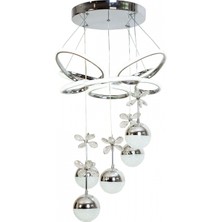 Avonni AV-7014-6160-8K-5TK Krom Kaplama Modern Avize LED Alüminyum Silikon 55X55 cm