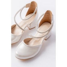 Kız Çocuk Kapalı Cırtlı Kaydırmaz Taban Topuklu - Abiye Ayakkabı
