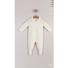 Kidello Ekru Kız Erkek Triko Tulum Yakalı | 0-3, 3-6, 6-9 Ay Bebek Tulum
