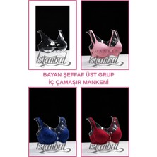 Manken İstanbul Şeffaf Pleksi Sütyen Sergi Mankeni - Üst Gövde Şeffaf Iç Çamaşır Mankeni