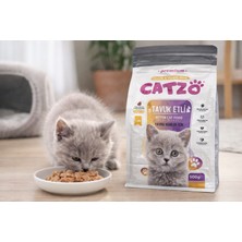 Catzo Tavuk Etli Yavru Kedi Maması 500 G | Kitten Dry Cat Food | Omega 3-6 Destekli, Dengeli ve Besleyici Oumo