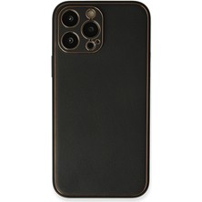 Buğz Iphone 13 Pro Max Kılıf Coco Deri Silikon Kapak - Siyah