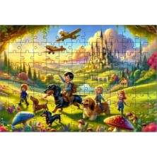 El Emeği Çocuklar ve Köpekler Puzzle Yapboz 99 Parça