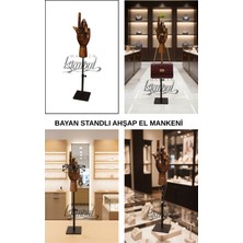 Manken İstanbul Metal Standlı Asansörlü Ayarlanabilir Ahşap El - Mağaza Vitrinlerinizde Alanlarınızda Fark Yaratacak