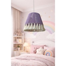 Yutedekor El Yapımı Bohem Makrome Avize – Lila | Arne Retro 30 cm