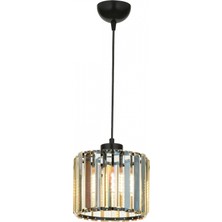 Avonni AV-7013-520-T2-BSY Siyah Boya Modern Avize E27 Metal Kristal 19 cm