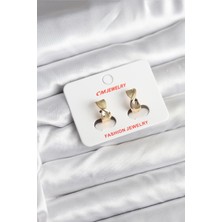 Claris 14K Gold Renk Kaplama CM Kadın Küpe