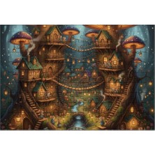 El Emeği Ağaç Şehir Puzzle Yapboz 99 Parça