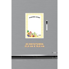 The Grade Yaz Sil Sarı Pötikare Sebze Alışveriş Listesi Hediyelik Buzdolabı Magnet Notluk Manyetik Notluk