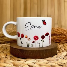 Loren Gift Kırmızı Düş Temalı Kişiye Özel Isimli Porselen Elit Kupa Fincan 200 ml