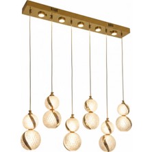 Avonni AV-7028-CRS103-6YM Sarı Kaplama Modern Avize LED Metal Pleksi 100X10 cm