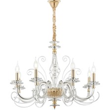 Avonni AV-5283-8S Sarı Kaplama Klasik Avize E14 Metal Cam 50 cm