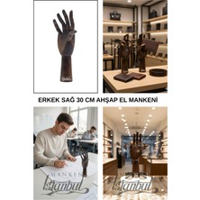 Manken İstanbul 30 cm Erkek Sağ Ceviz Rengi Ahşap El - Dekoratif ve Eskiz Çalışmaları Için Uygun