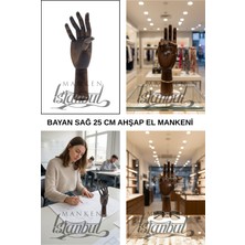 Manken İstanbul 25 cm Sağ Ceviz Rengi Ahşap El - Dekoratif ve Eskiz Çalışmaları Için Uygun