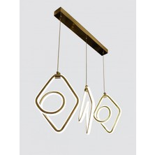 Avonni AV-7028-CRS9912-3YM Sarı Kaplama Modern Avize LED Metal 80X30 cm