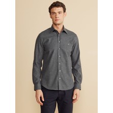 Brooks Brothers Slim Fit Klasik Yaka Antrasit Erkek Gömlek BBFW25MSH009