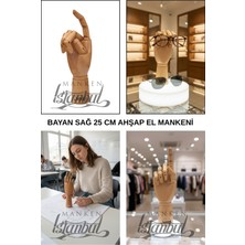 Manken İstanbul 25 cm Sağ Vernik Rengi Ahşap El - Dekoratif ve Eskiz Çalışmaları Için Uygun