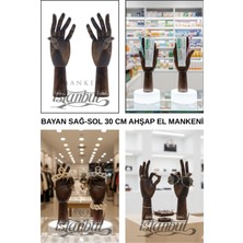 Manken İstanbul 25 cm Sol ve Sağ Ceviz Rengi Ahşap El - Dekoratif ve Eskiz Çalışmaları Için Uygun