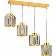 Avonni AV-7013-383-4S-S Gold Kaplama Modern Avize E27 Metal Kristal 40X12 cm