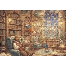 El Emeği Uçan Kütüphane Puzzle Yapboz 99 Parça
