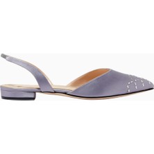 Private Collection Lerina Saten Kristal Taşlı, Italyan Tasarım Slingback Ayakkabı, Zarif Günlük ve Gece Şıklığı