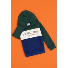 U.S. Polo Assn. Erkek Çocuk Düz Desenli Koyu Yeşil Sweatshirt Regular Fit 50313969-VR079